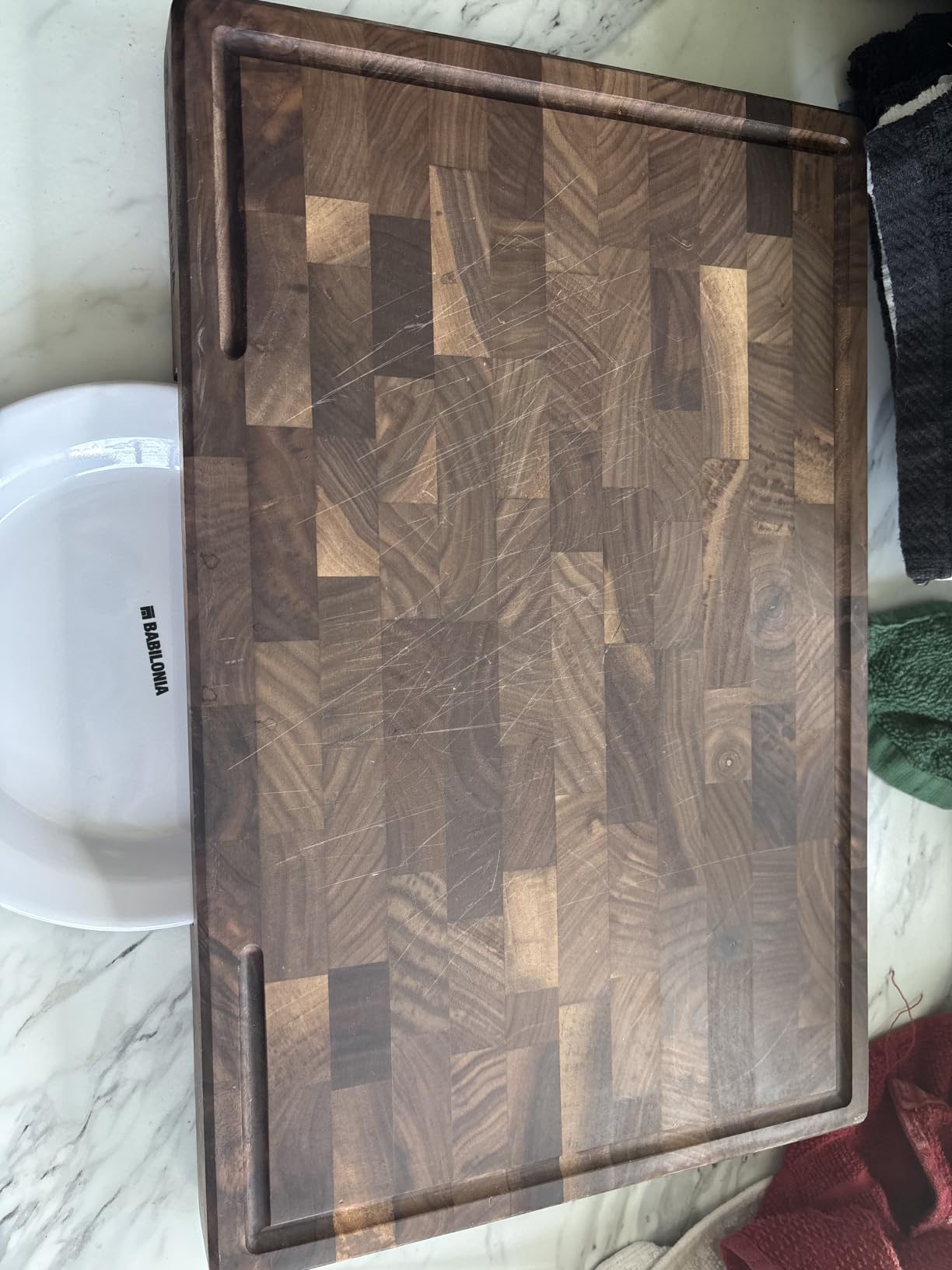 XXL American Black Walnut Wood Cutting Board, End Grain Butcher Block customer photo 1