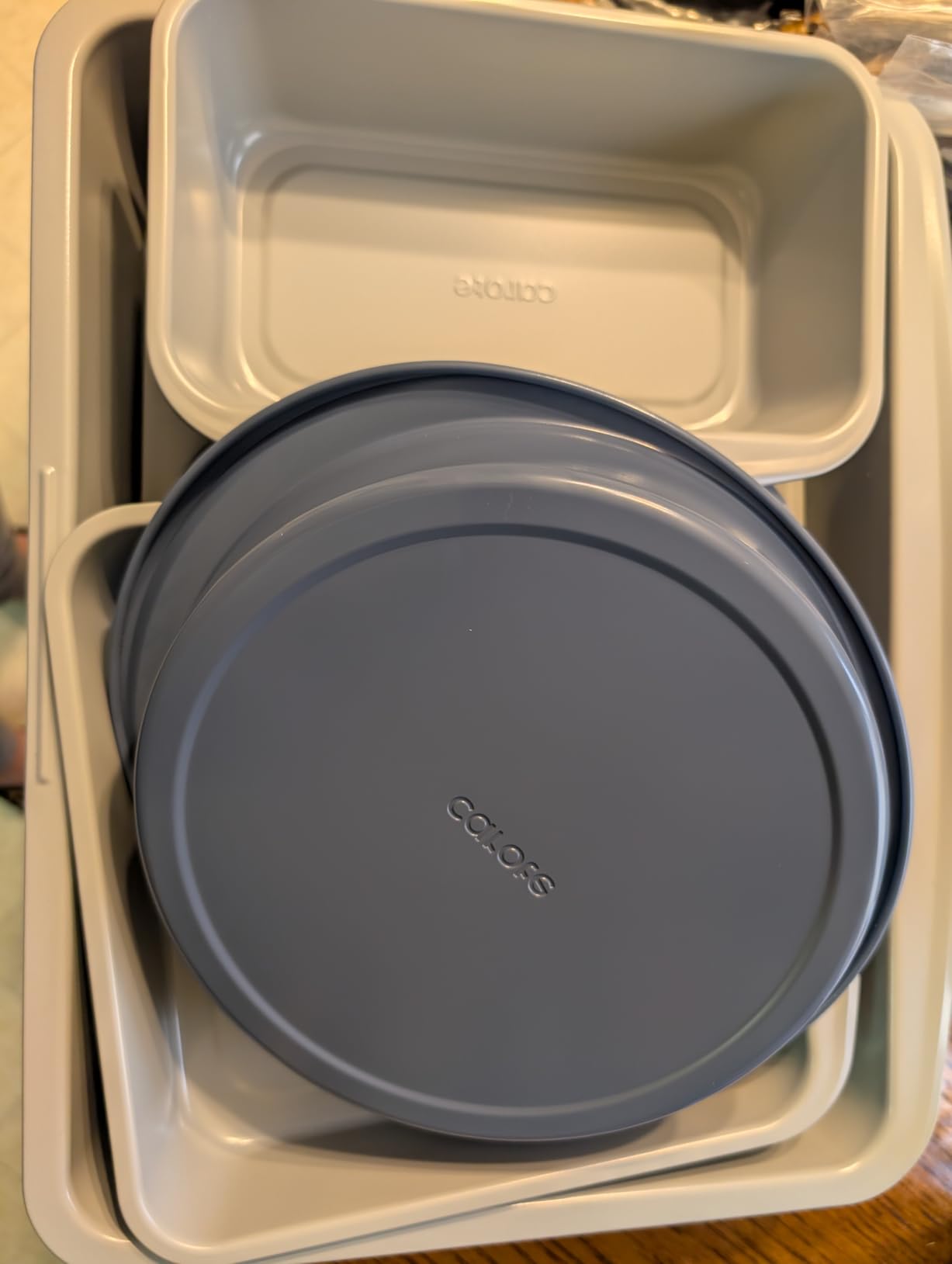 CAROTE 7-Piece Baking Pans Set, Nonstick Bakeware Sets, Gray & Blue customer photo 1