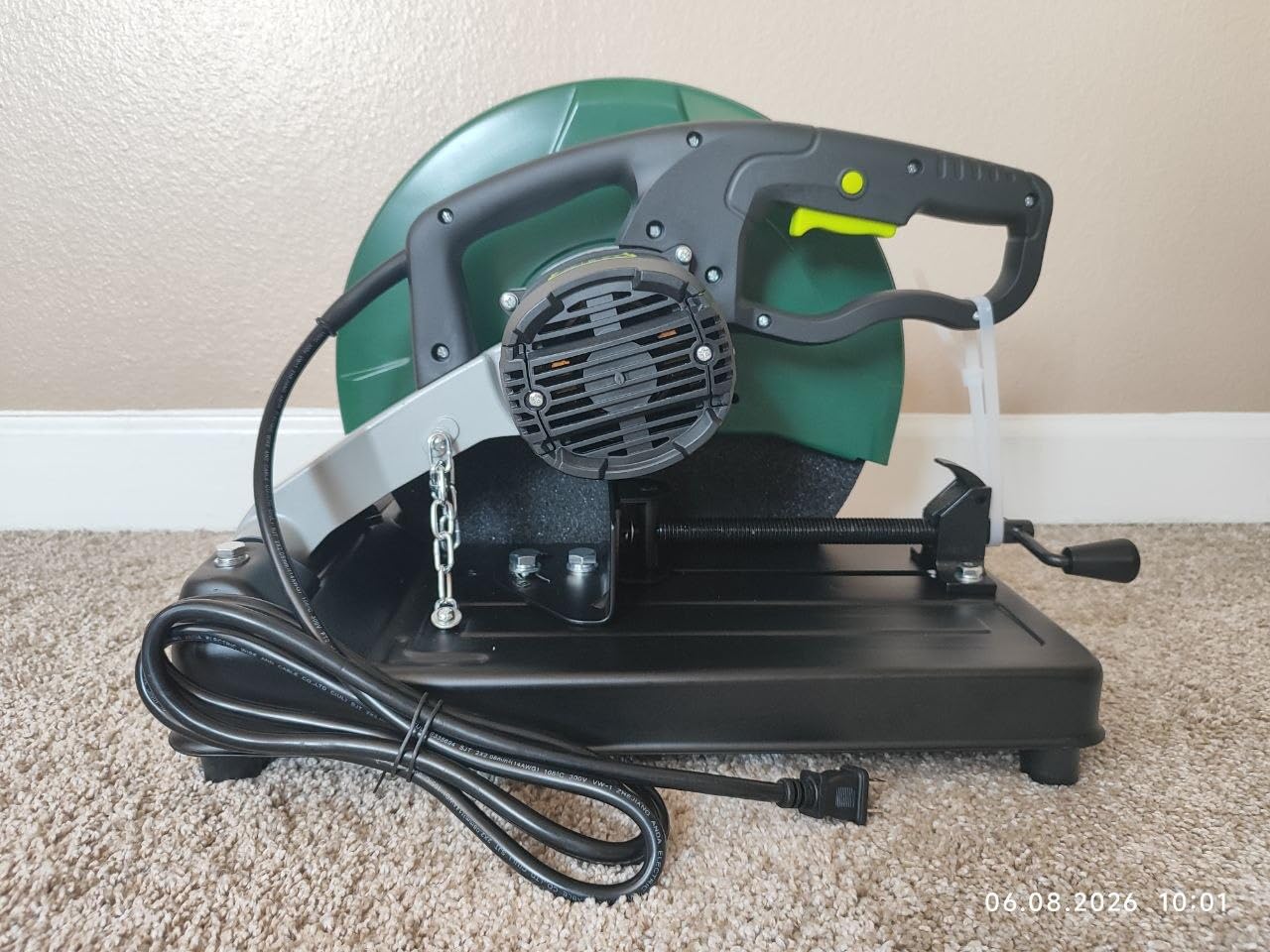 Abrasive Chop Saw, 2200W 3800RPM Steel Cutting Machine, Metal Cutting Saw with 14in Blade for Rebar, Angle Steel, Hollow Pipe Cutting customer photo 2