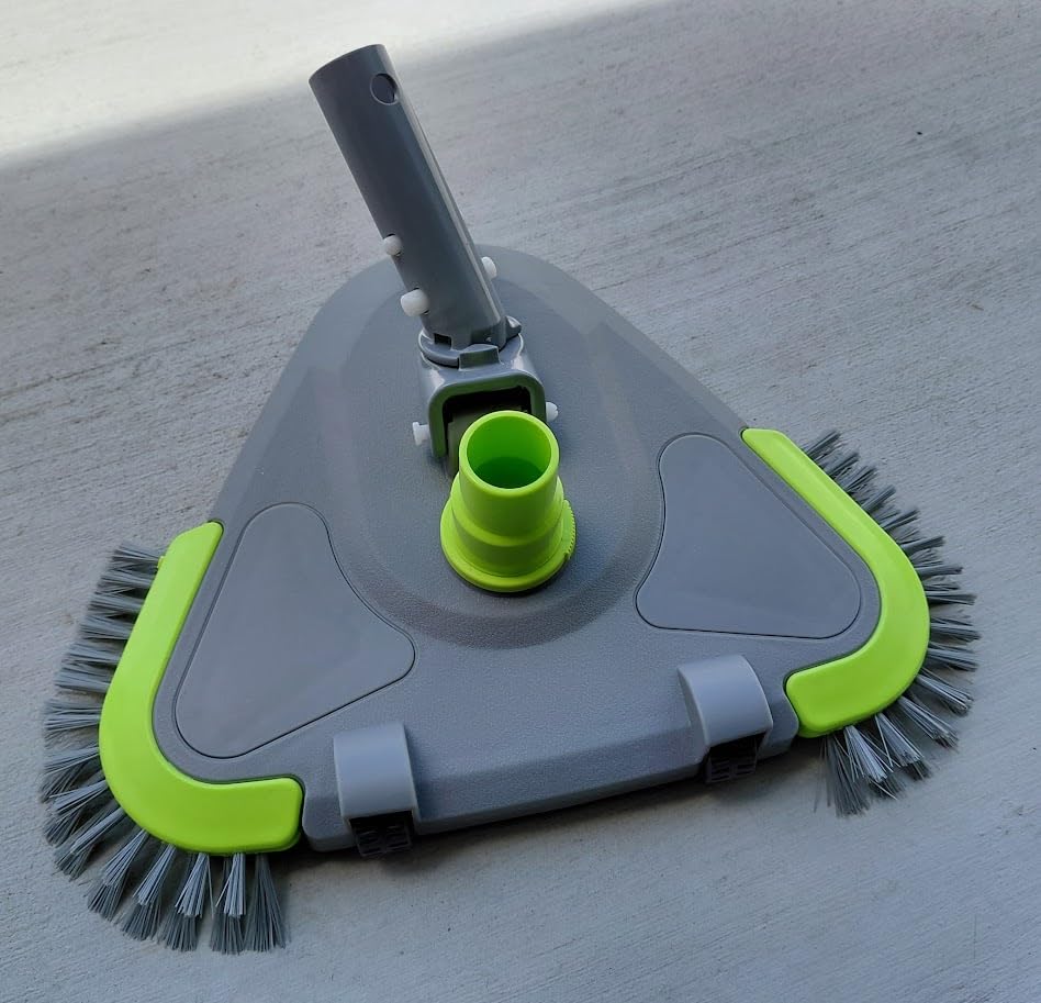 Sepetrel Upgraded Pool Vacuum Head with Wheels,Smart Swivel Handle & Swivel Hose Adapter,Weighted Triangular Shape Brush Head, for Inground/Above Ground Swimming Pools customer photo 2