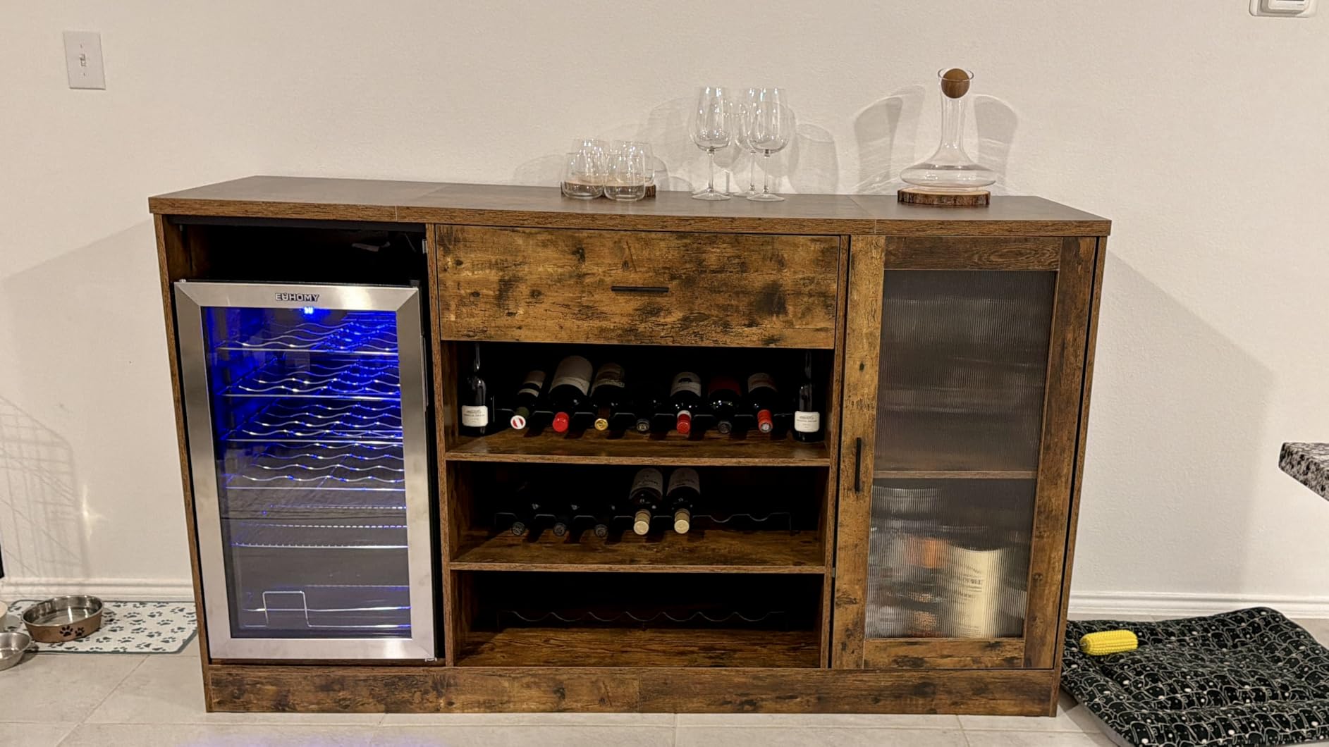 EUHOMY 18L Wine Fridge Mini Fridge, Freestanding Counter-top Wine Cooler customer photo 2