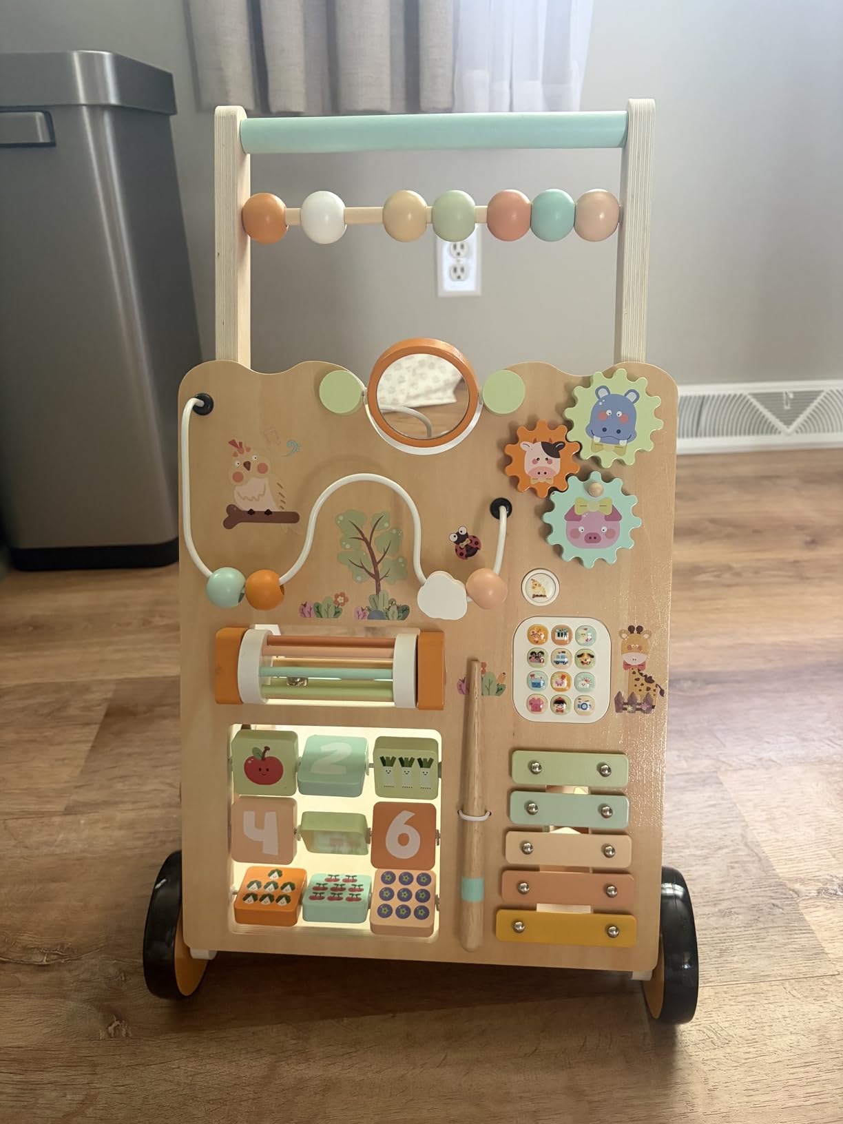 Weilim Wooden Baby Walker, 10-in-1 Montessori Push Walker for Toddlers 1+ customer photo 2
