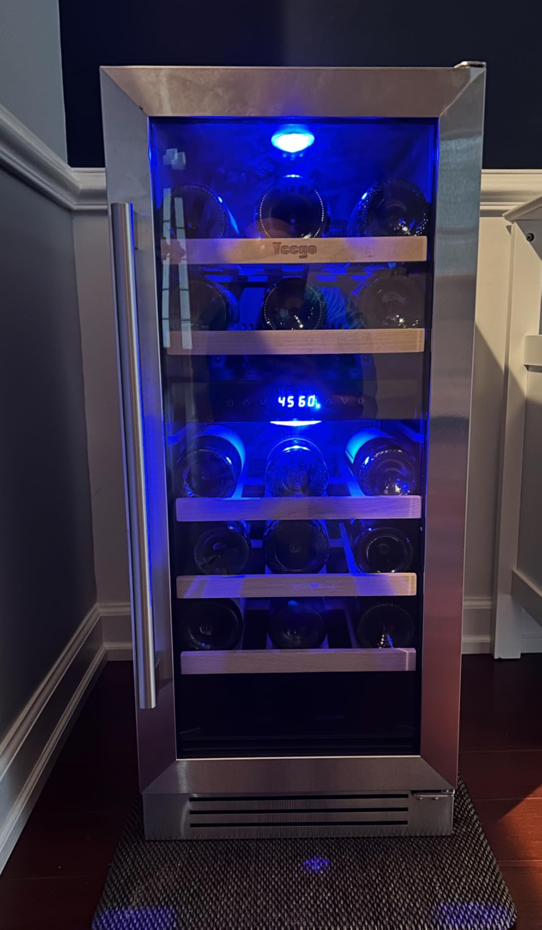 Yeego 12 Inch Wine Fridge, 17 Bottle Dual Zone Wine Cooler with Glass Door customer photo 2